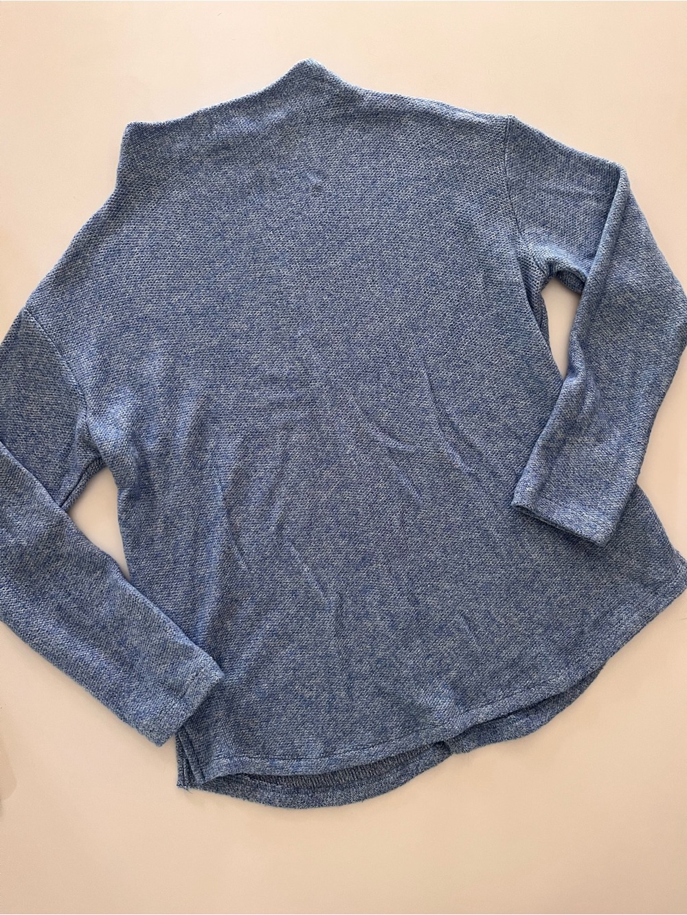 Blue, Soft, Mock Neck, Relaxed fit, Lightweight Sweater Top- size XS, Like New